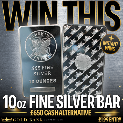 WIN A 10 oz FINE SILVER BAR + INSTANT WINS