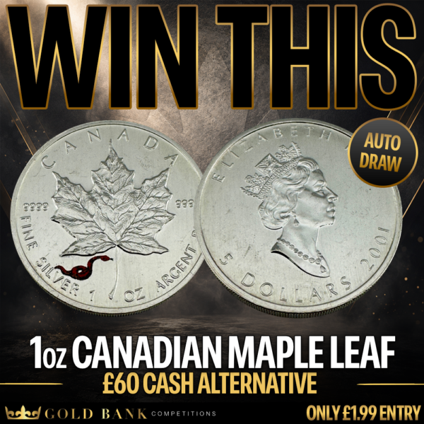 WIN THIS CANADIAN 1oz SILVER MAPLE LEAF – AUTO DRAW