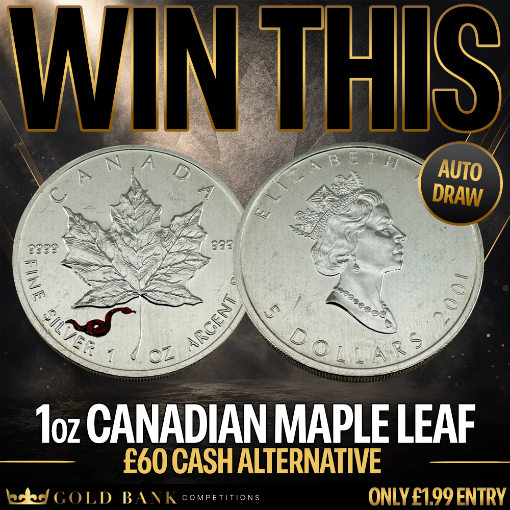 WIN THIS CANADIAN 1oz SILVER MAPLE LEAF – AUTO DRAW